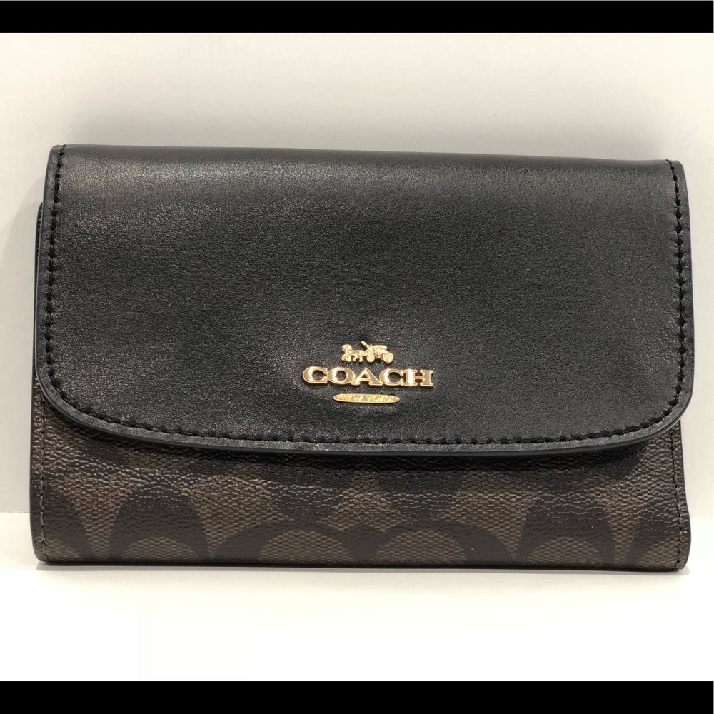 NWT COACH Medium Envelop Wallet Signature Canvas